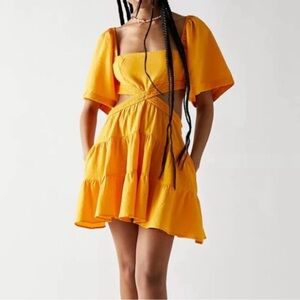 Free People Vibrant Orange Mini Dress